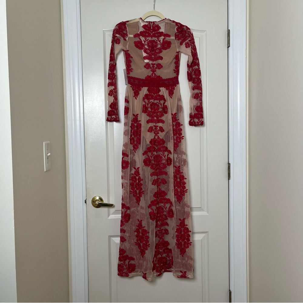 NWT For Love & Lemons‎ Temecula Sheer Embroidered Maxi Dress Size XS - Picture 5 of 5